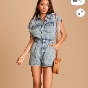 Blank NYC Light Blue Denim Romper